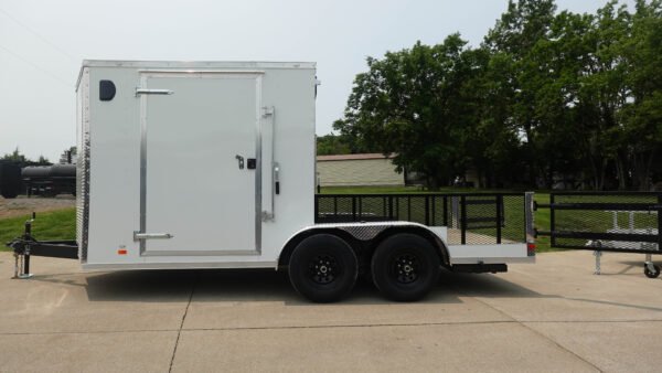7x16 Tandem White V-Nose Hybrid Enclosed Trailer - Image 5