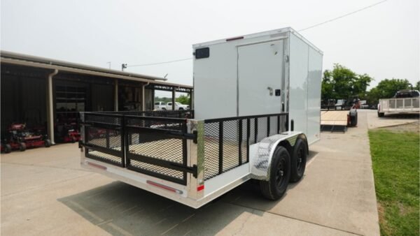 7x16 Tandem White V-Nose Hybrid Enclosed Trailer - Image 11