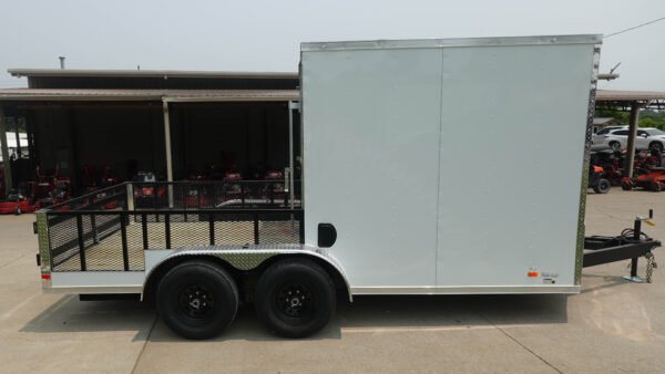 7x16 Tandem White V-Nose Hybrid Enclosed Trailer - Image 12