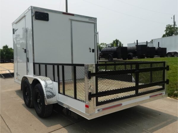 7x16 Tandem White V-Nose Hybrid Enclosed Trailer - Image 13