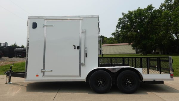 7x16 Tandem White V-Nose Hybrid Enclosed Trailer - Image 4