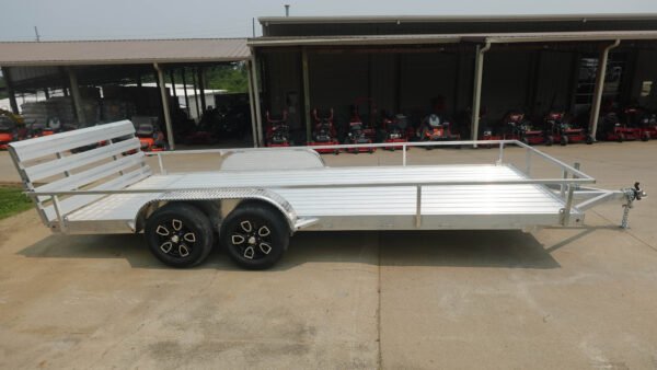 7' x 18' All Aluminum Utility Trailer Dual Axle Straight Deck - Image 4