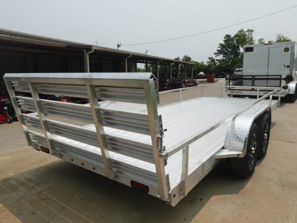 7' x 18' All Aluminum Utility Trailer Dual Axle Straight Deck - Image 7