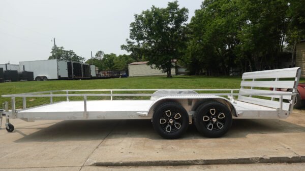 7' x 18' All Aluminum Utility Trailer Dual Axle Straight Deck - Image 5