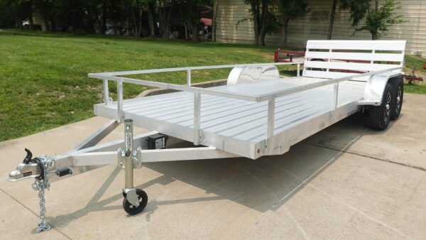 7' x 18' All Aluminum Utility Trailer Dual Axle Straight Deck