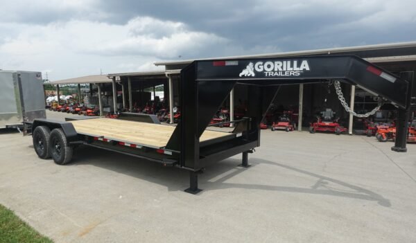 7x20 Gooseneck Equipment Trailer (2) 7K Axles with Brakes & Mini King Kong Ramps 14K GVWR - Image 3