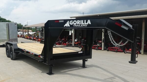 7x20 Gooseneck Equipment Trailer (2) 7K Axles with Brakes & Mini King Kong Ramps 14K GVWR - Image 4