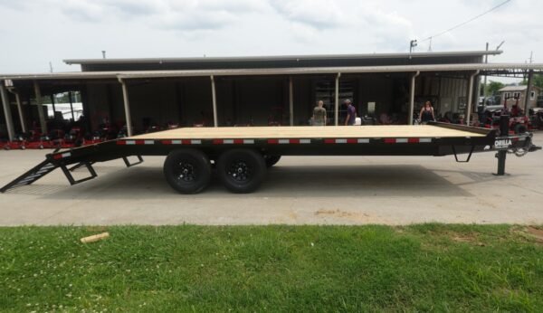 8.5x22 I-Beam Deckover Trailer (2) 7K Axles Stand-Up Ramps 14k GVWR - Image 5