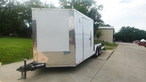 8.5' x 20' White V-Nose Hybrid Enclosed Trailer - Image 3
