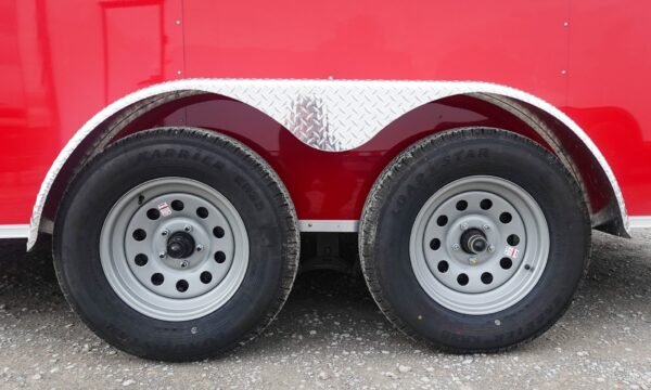7x16 Red  V-Nose Enclosed Trailer (2) 3,500lb Axles 7ft Interior - Image 9