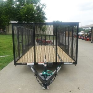 6.4x16 Dovetail Utility Trailer with 4ft Mesh Side (2) 3,500lb Axles