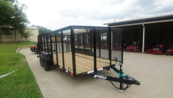 6.4x16 Dovetail Utility Trailer with 4ft Mesh Side (2) 3,500lb Axles - Image 2