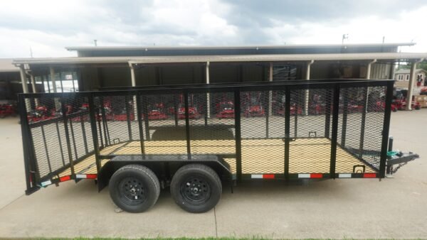 6.4x16 Dovetail Utility Trailer with 4ft Mesh Side (2) 3,500lb Axles - Image 3