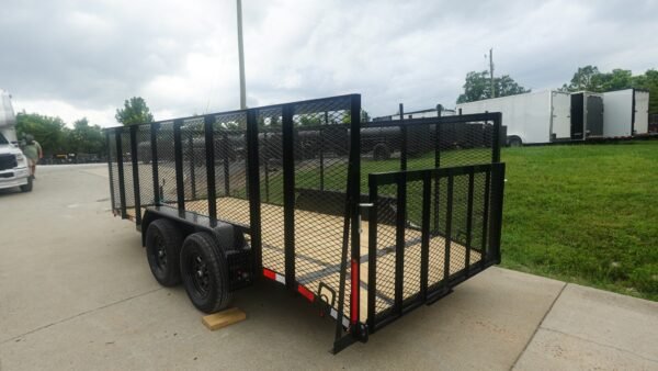 6.4x16 Dovetail Utility Trailer with 4ft Mesh Side (2) 3,500lb Axles - Image 11