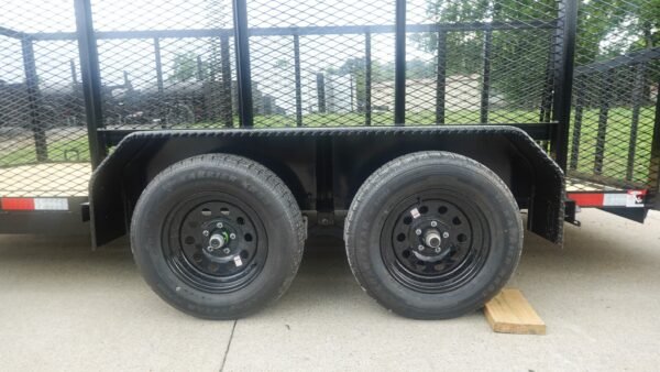 6.4x16 Dovetail Utility Trailer with 4ft Mesh Side (2) 3,500lb Axles - Image 12
