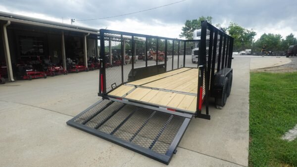 6.4x16 Dovetail Utility Trailer with 4ft Mesh Side (2) 3,500lb Axles - Image 7