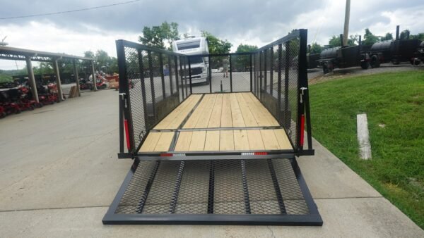 6.4x16 Dovetail Utility Trailer with 4ft Mesh Side (2) 3,500lb Axles - Image 6