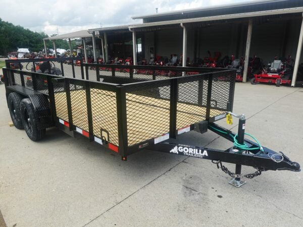 6.4x14 Dovetail Utility Trailer with 2ft Mesh Sides (2) 3500lb Axle - Image 3