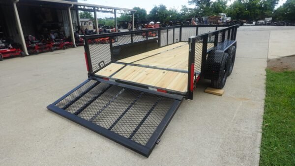 6.4x14 Dovetail Utility Trailer with 2ft Mesh Sides (2) 3500lb Axle - Image 9