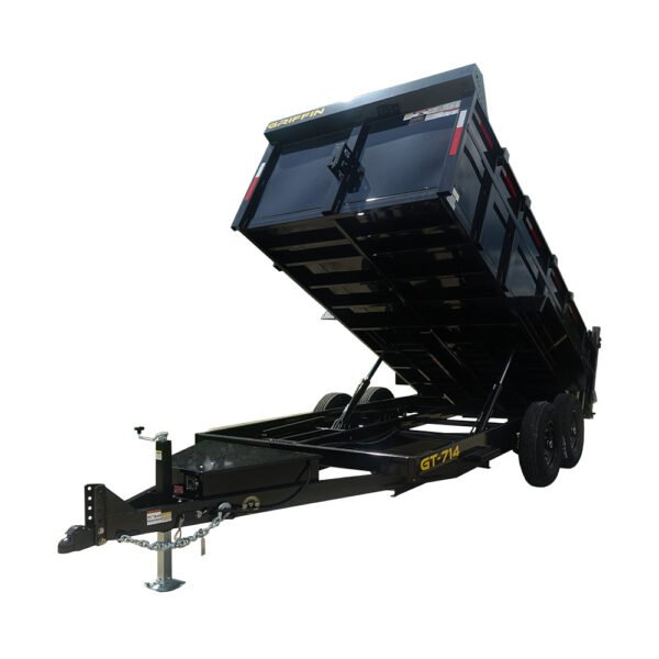 7x14 Hydraulic Dump Trailer 3ft Sides 2-7k Axles GVWR 14K
