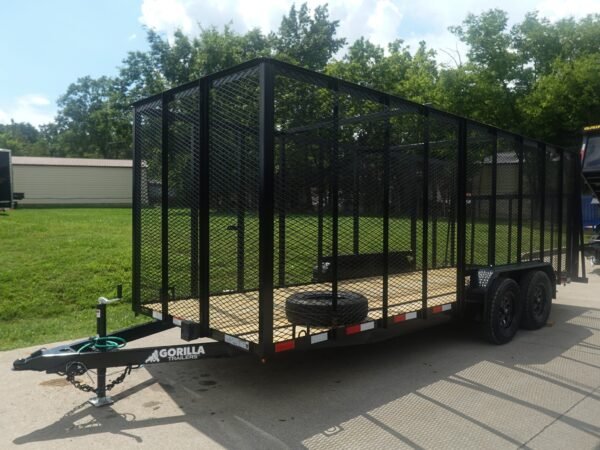 6.4x18 Straight Tail Utility Trailer 6ft Mesh (2) 3500lb Axles - Image 2