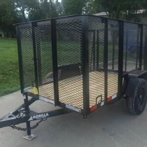 5x8 Straight Deck Utility Trailer with 4ft Mesh Side 3500lb Axle