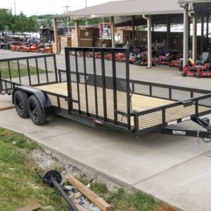 6.4x20 Utility Trailer with Side Gate and 18" Mesh (2) 3,500lb Axles