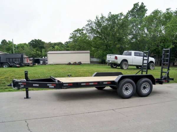 7x16 I-Beam Equipment Trailer with (2) 7K Axles with Stand Up Ramps