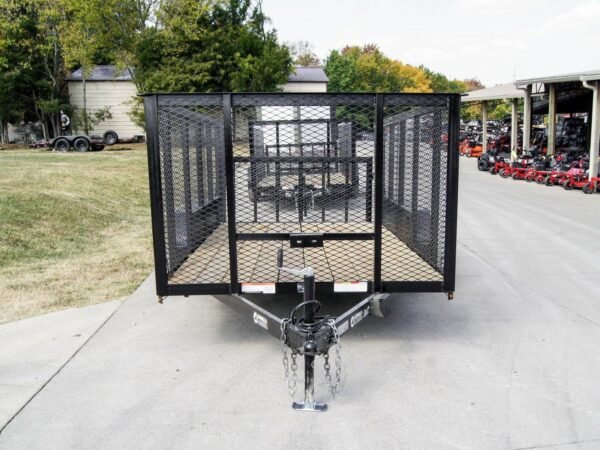 6.4x14 Dovetail Utility Trailer 4ft Mesh (2) 3500lb Axles - Image 2