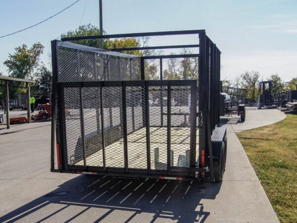 6.4' X 14' Tandem Axle Straight Utility Trailer - Mesh 6' Sides - Image 9