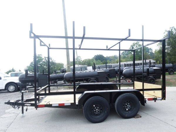 6.4x12 Straight Deck Utility Trailer 6ft Ladder Racks (2) 3500lb Axles - Image 4