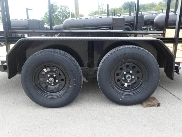 6.4x12 Straight Deck Utility Trailer 6ft Ladder Racks (2) 3500lb Axles - Image 6