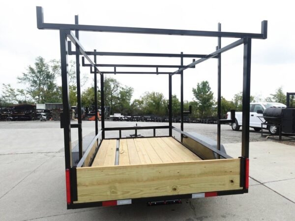 6.4x12 Straight Deck Utility Trailer 6ft Ladder Racks (2) 3500lb Axles - Image 9