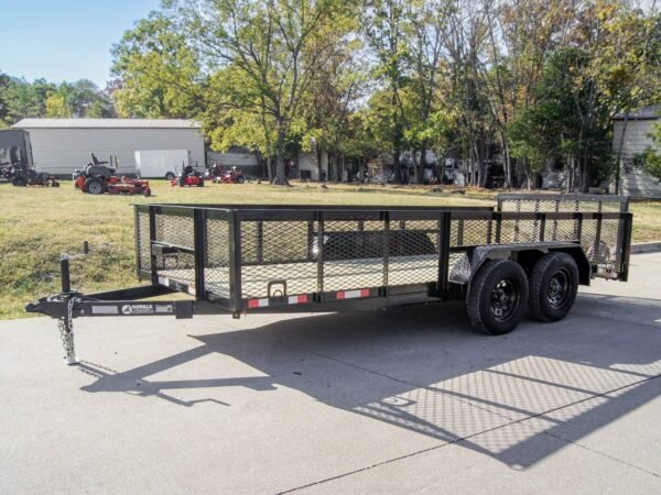 6.4x16 Dovetail Utility Trailer 2ft Mesh (2) 3500lb Axles 7K GVWR - Image 2