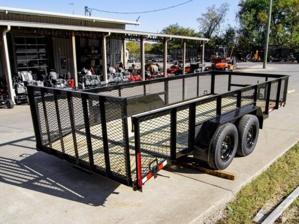 6.4x16 Dovetail Utility Trailer 2ft Mesh (2) 3500lb Axles 7K GVWR - Image 7