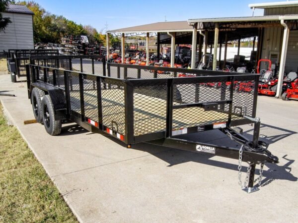 6.4x16 Dovetail Utility Trailer 2ft Mesh (2) 3500lb Axles 7K GVWR - Image 9