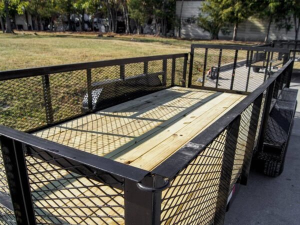 6.4x16 Dovetail Utility Trailer 2ft Mesh (2) 3500lb Axles 7K GVWR - Image 14