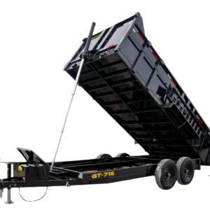7x16 Telescopic Dump Trailer with 3ft Sides (2) 7K Axles GVWR 14k