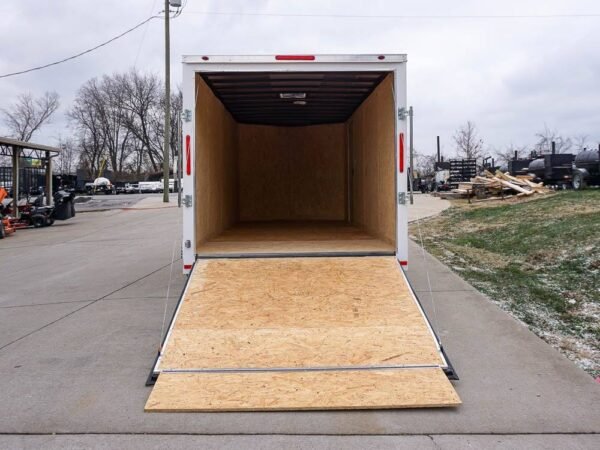 7x16 White V-Nose Enclosed Trailer Lawn Mower Cargo Trailer Storage - Image 23