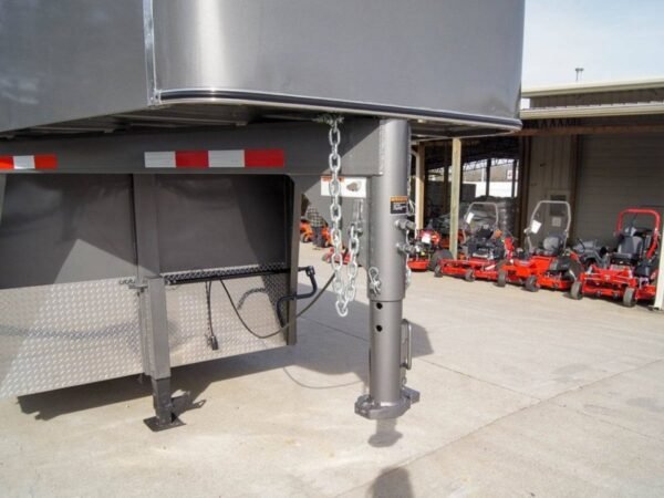 24ft Charcoal Gooseneck Livestock Trailer  (2) 7K Axles - Image 16