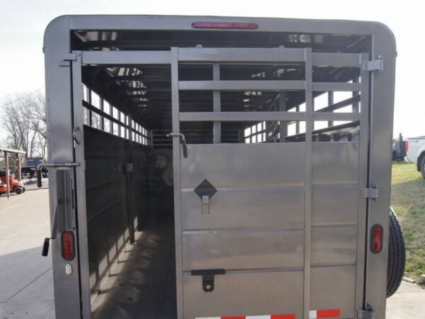 24ft Charcoal Gooseneck Livestock Trailer  (2) 7K Axles - Image 19