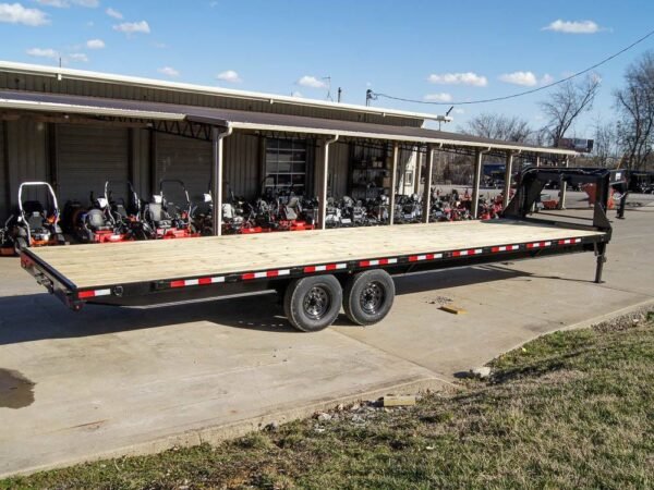 8.5x30 IBeam Gooseneck Straight Deckover Trailer (2) 7K Axles Slide Ramps - Image 3