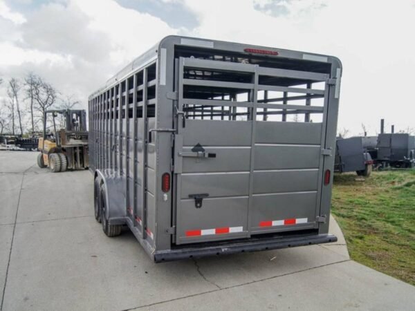 24ft Charcoal Gooseneck Livestock Trailer  (2) 7K Axles - Image 5