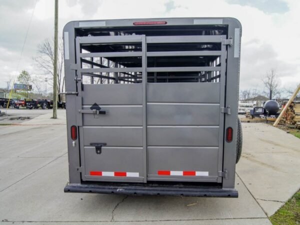 24ft Charcoal Gooseneck Livestock Trailer  (2) 7K Axles - Image 7