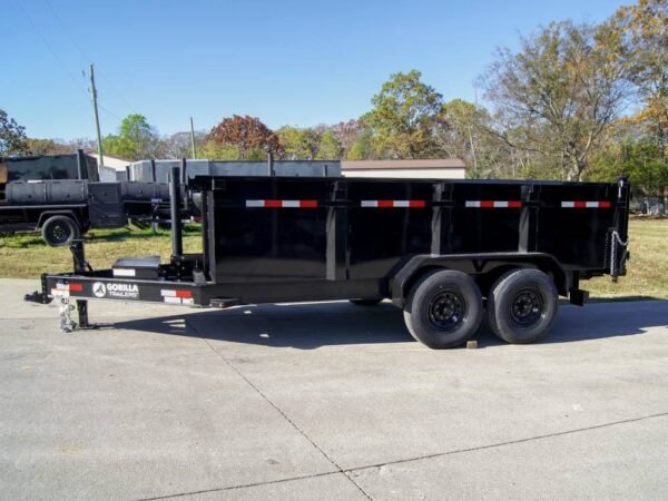 7x14 Gorilla Telescopic IBeam Dump Trailer with 3ft Sides (2) 7K Axles - Image 3