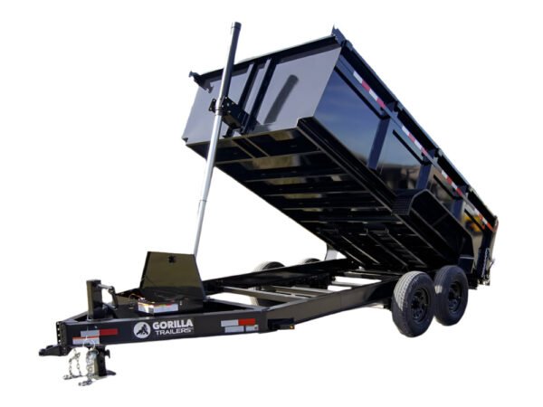 7x14 Gorilla Telescopic IBeam Dump Trailer with 3ft Sides (2) 7K Axles