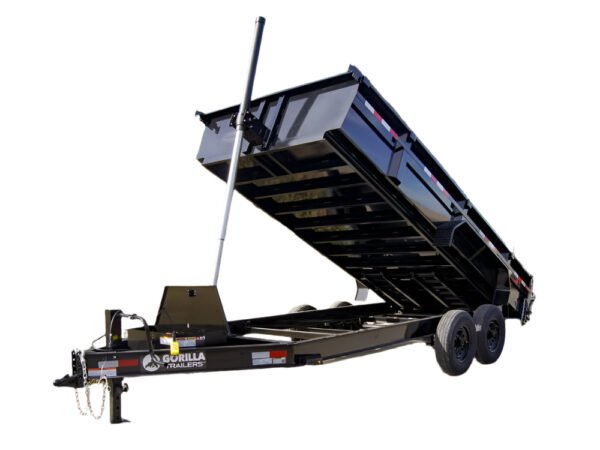 7x16 Gorilla Telescopic IBeam Dump Trailer with 2ft Sides (2) 7K Axles