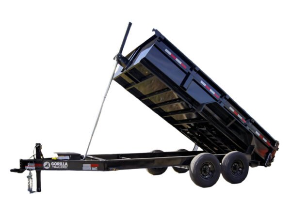 7x14 Gorilla Telescopic IBeam Dump Trailer with 2ft Sides (2) 7K Axles