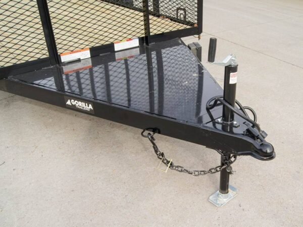 6.4x14 Powder Coated Straight Deck Utility Trailer 6ft Mesh Side Slide Up Gate - Image 10