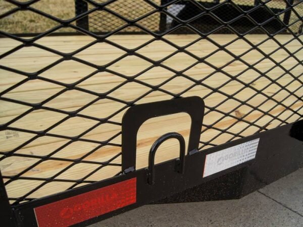 6.4x14 Powder Coated Straight Deck Utility Trailer 6ft Mesh Side Slide Up Gate - Image 13